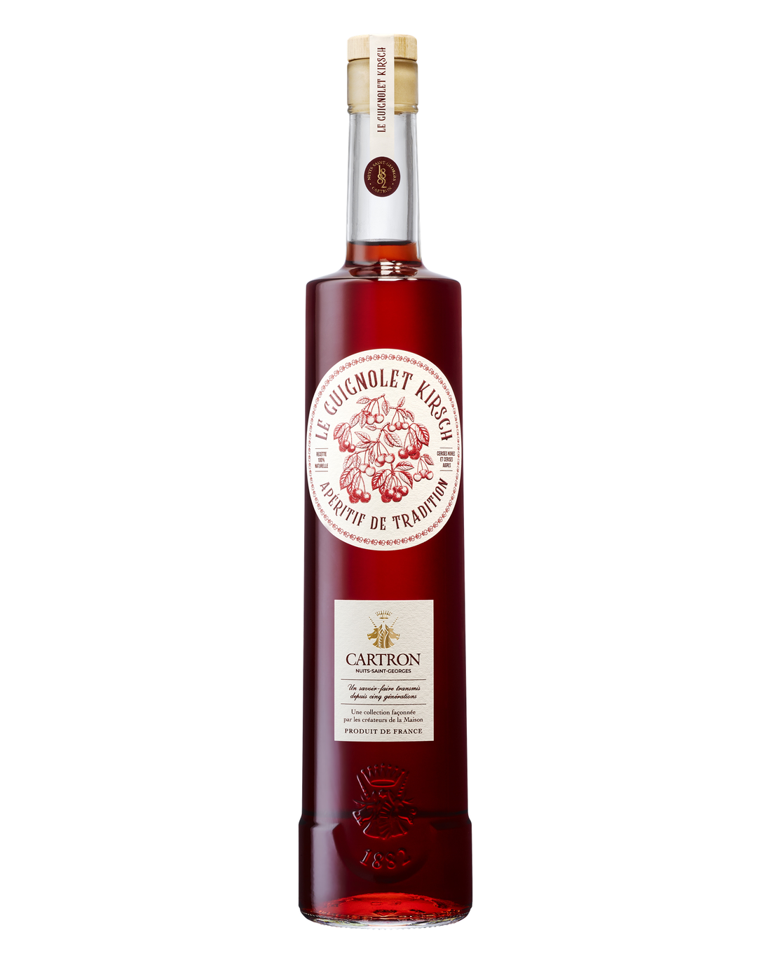 Le Guignolet Kirsch, apéritif de tradition Maison Cartron, bouteille 70 cl
