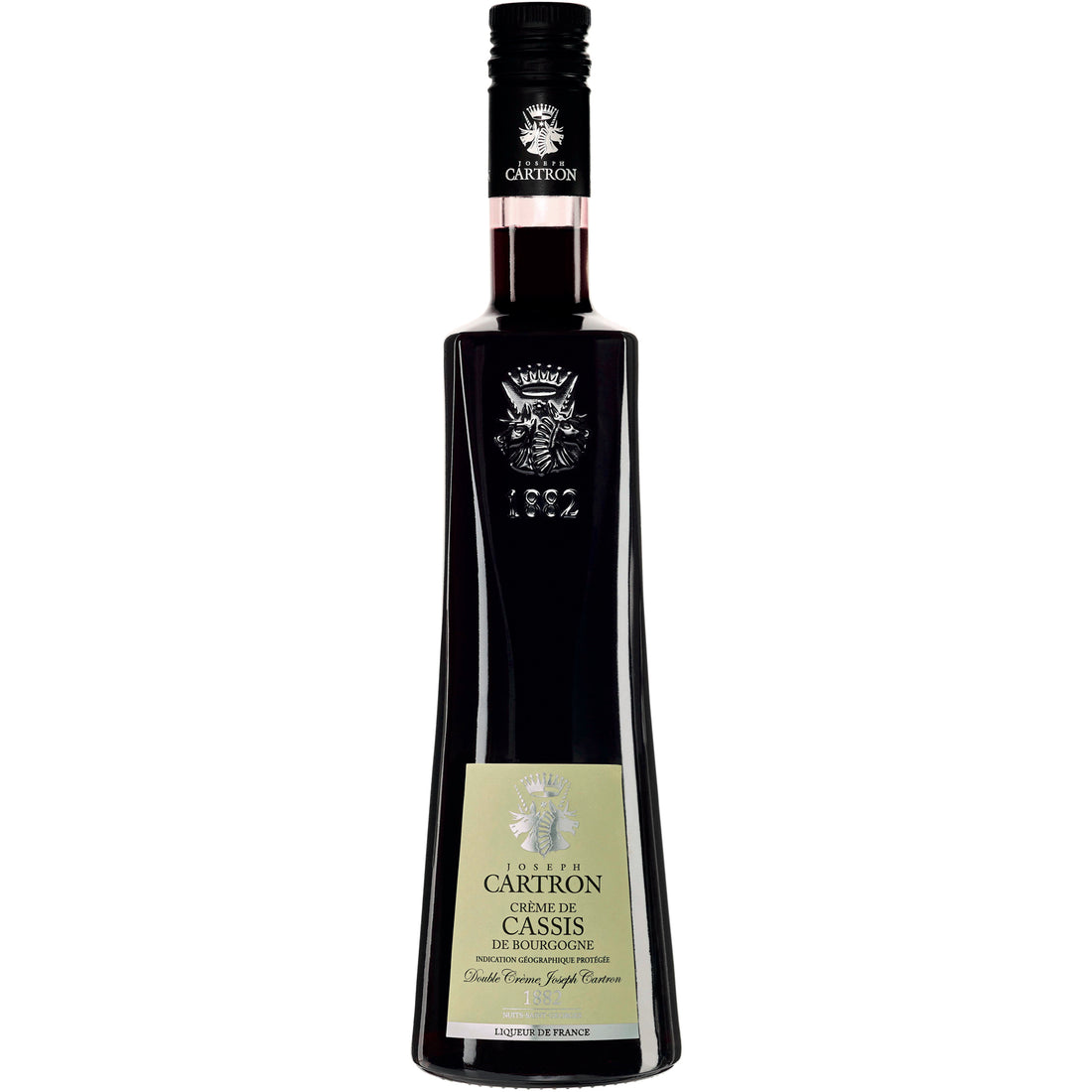 bouteille de face crème de cassis de bourgogne double crème Joseph Cartron igp